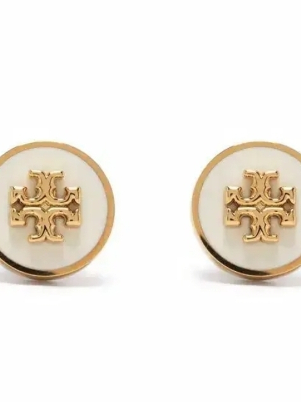 Tory Burch | Kira Circle Stud Earrings | Gold Mother of Pearl - Brand New